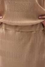 Bej Pliseli Etek ve Bluz Takım - Görsel 5