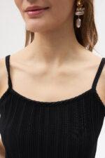 Siyah Pliseli Rahat Kesim Pantolon Takım - Görsel 4