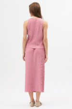 Pembe Pliseli Bluz ve Etek Takım - Görsel 2