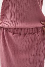 Pembe Pliseli Bluz ve Etek Takım - Görsel 6