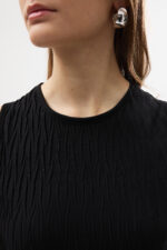 Pliseli Siyah Bluz ve Etek Takım - Görsel 4