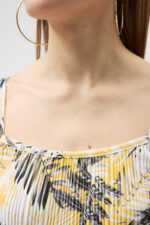 Tropikal Desen Pliseli Bluz ve Pantolon Takım - Görsel 5