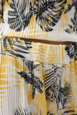 Tropikal Desen Pliseli Bluz ve Pantolon Takım - Görsel 6