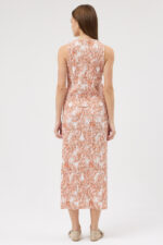 Turuncu Pliseli Bluz ve Etek Takım - Görsel 4