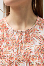 Turuncu Pliseli Bluz ve Etek Takım - Görsel 5