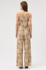 Sütlü Kahve Pliseli Bluz ve Pantolon Takım - Görsel 4