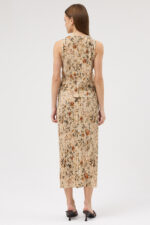 Sütlü Kahve Pliseli Bluz ve Etek Takım - Görsel 4