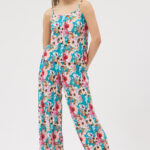 Mint Çiçekli Bluz ve Pantolon Takım