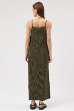 Haki Askılı Pliseli Elbise - Görsel 3