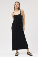 Siyah Askılı Pliseli Elbise - Görsel 2