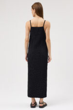 Siyah Askılı Pliseli Elbise - Görsel 4