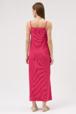 Pembe Askılı Pliseli Elbise - Görsel 3