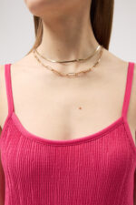 Pembe Askılı Pliseli Elbise - Görsel 5