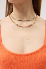 Turuncu Askılı Pliseli Elbise - Görsel 6