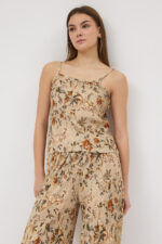 Sütlü Kahve Pliseli Bluz ve Pantolon Takım - Görsel 2