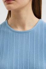 Mavi Pliseli Bluz - Görsel 6