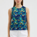 Ebru Sanatı Esintili Pliseli Bluz