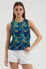 Ebru Sanatı Esintili Pliseli Bluz - Görsel 2