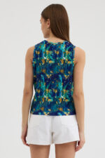 Ebru Sanatı Esintili Pliseli Bluz - Görsel 5