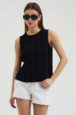 Siyah Pliseli Bluz - Görsel 2