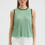 Su Yeşili Pliseli Bluz