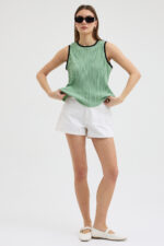 Su Yeşili Pliseli Bluz - Görsel 4