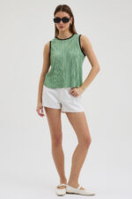 Su Yeşili Pliseli Bluz - Görsel 5