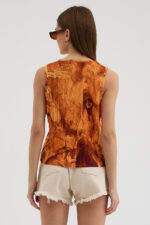 T. Mermer Desen Pliseli Bluz - Görsel 6