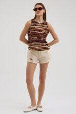 Çok Renkli Pliseli Bluz - Görsel 4