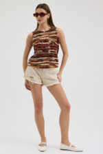 Çok Renkli Pliseli Bluz - Görsel 5