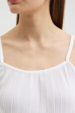 Beyaz Askılı Pliseli Bluz - Görsel 6