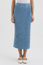 Mavi Pliseli Etek - Görsel 3