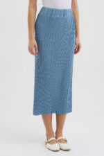 Mavi Pliseli Etek - Görsel 5