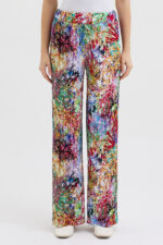 Mercan Desenli Pliseli Pantolon - Görsel 3