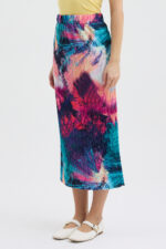 Batik Desenli Pliseli Etek - Görsel 4