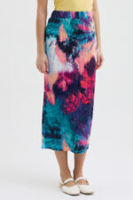 Batik Desenli Pliseli Etek - Görsel 5