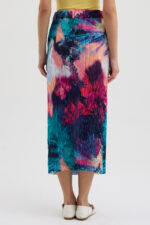 Batik Desenli Pliseli Etek - Görsel 6