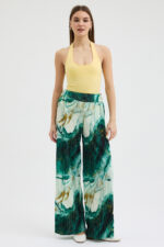 Y. Mermer Desenli Pliseli Pantolon - Görsel 2