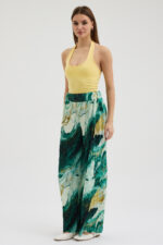 Y. Mermer Desenli Pliseli Pantolon - Görsel 3