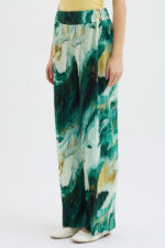 Y. Mermer Desenli Pliseli Pantolon - Görsel 4