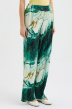 Y. Mermer Desenli Pliseli Pantolon - Görsel 5