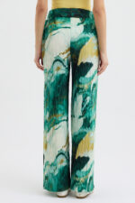 Y. Mermer Desenli Pliseli Pantolon - Görsel 6