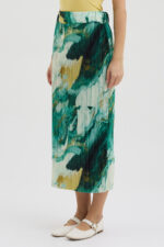 Y. Mermer Desenli Pliseli Etek - Görsel 4