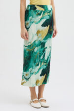 Y. Mermer Desenli Pliseli Etek - Görsel 5