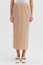 Bej Pliseli Etek - Görsel 4