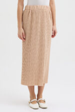 Bej Pliseli Etek - Görsel 6