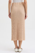 Bej Pliseli Etek - Görsel 7