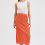 Turuncu Pliseli Etek