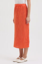 Turuncu Pliseli Etek - Görsel 4