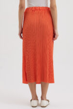 Turuncu Pliseli Etek - Görsel 6